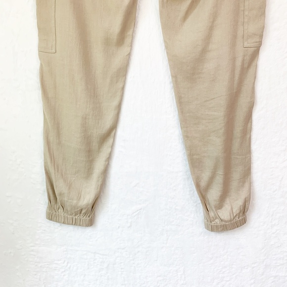 Vince Women's Linen Blend Cargo Jogger Trouser Pants Khaki Sz 4 - Picture 6 of 13